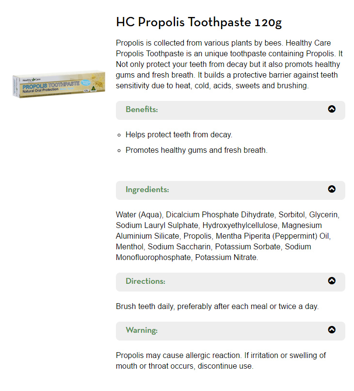 Healthy Care Propolis Toothpaste 120g [헬시케어] 프로폴리스 치약 120g