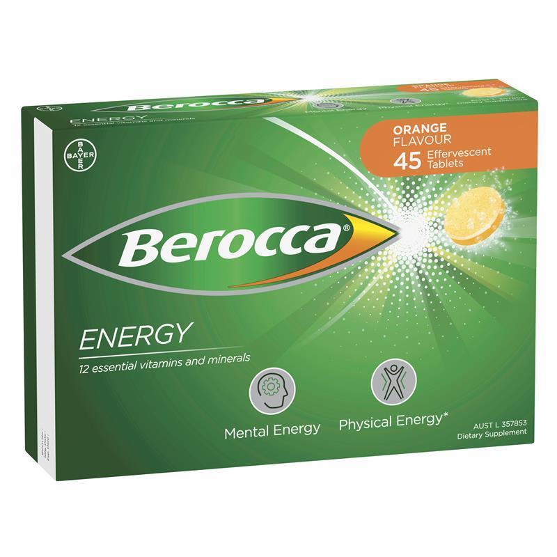 Berocca Performance Effervescent Tablets Orange 45 [베로카] 발포비타민 퍼포먼스 오렌지 45정