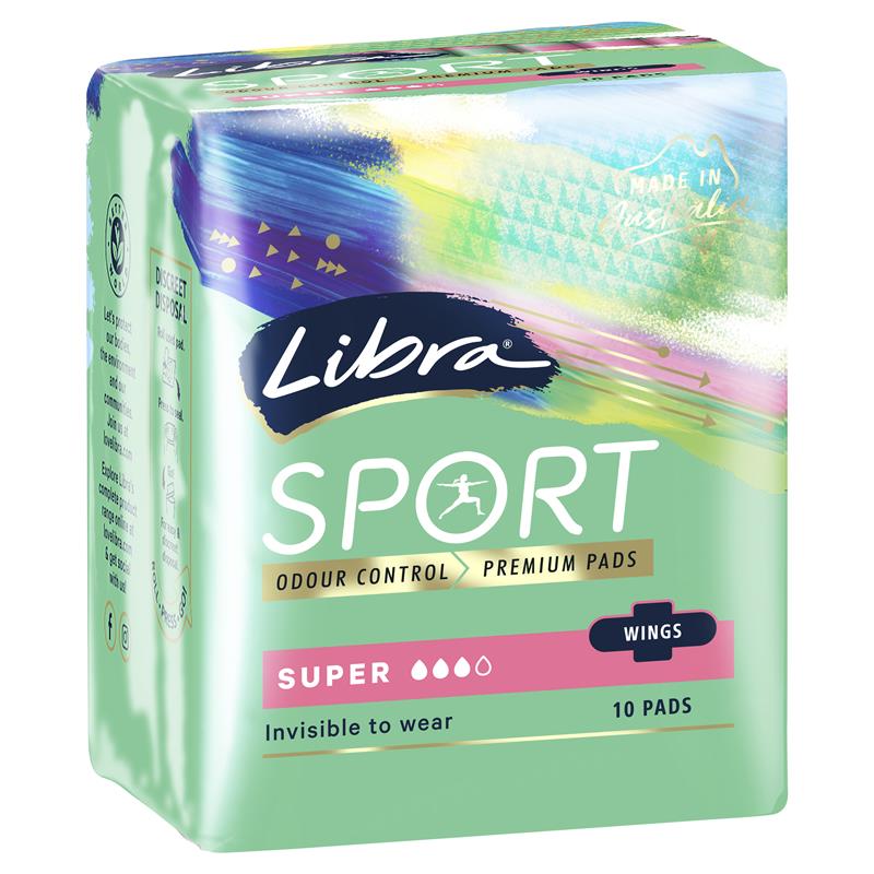 [리브라] 스포츠 슈퍼 패드 with 날개 10팩 Libra Sport Super Pads with Wings 10P