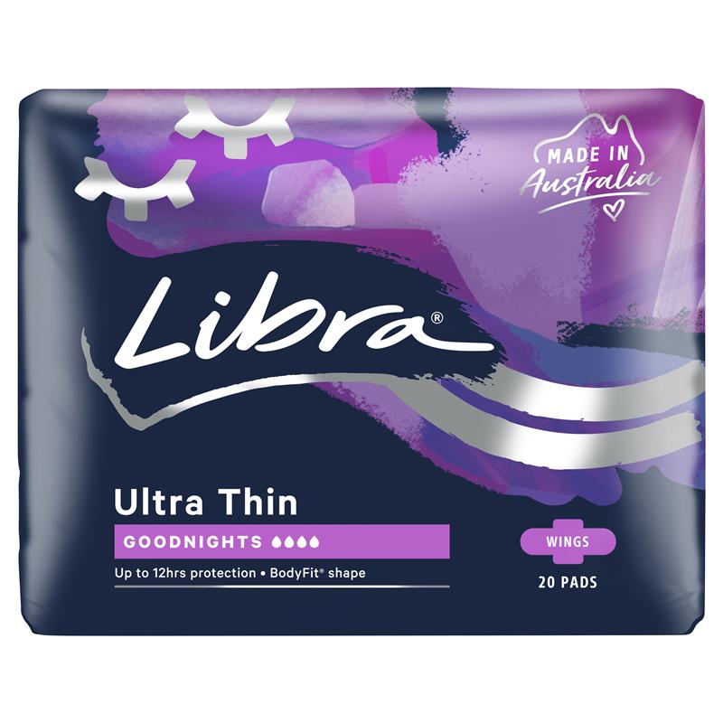 [리브라] 울트라 씬 굿나이트 패드 with 날개 20팩 Ultra Thin Goodnights Pads with Wings 20P