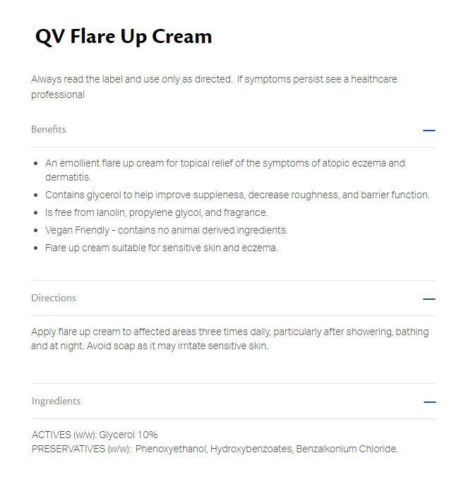 Ego QV Flare Up Cream 100g [QV] 큐브이 플레어업 크림 100g